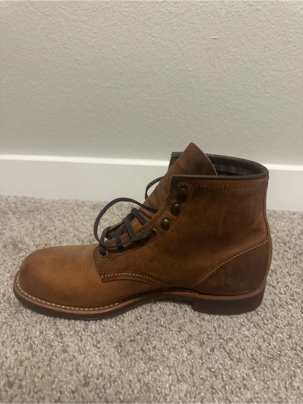 Red Wing Shoes Tan/Brown Leather Lace-Up Work Boots